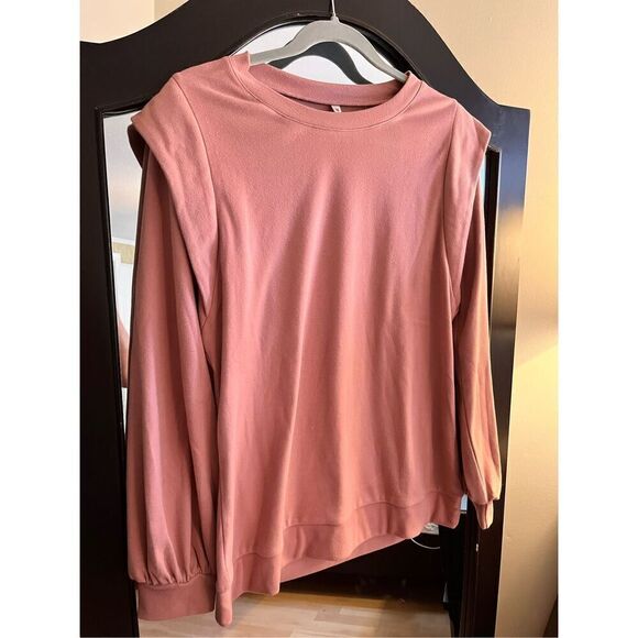 NEW Super Soft Ruffle Long-Sleeve Knit Top Casual Tunic M - Picture 1 of 2